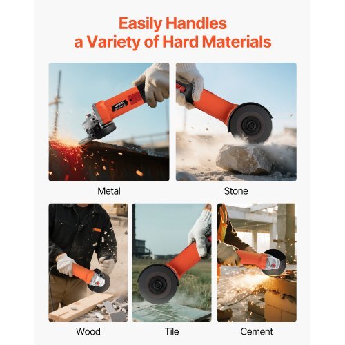 Angle Grinder, 5" Electric Grinder Power Tool, 10Amps 10000RPM High-Speed Corded Angle Grinders with 230? Adjustable Dust Guard for Metal Grinding, Cutting, Rust Removal (Disc Not Included)