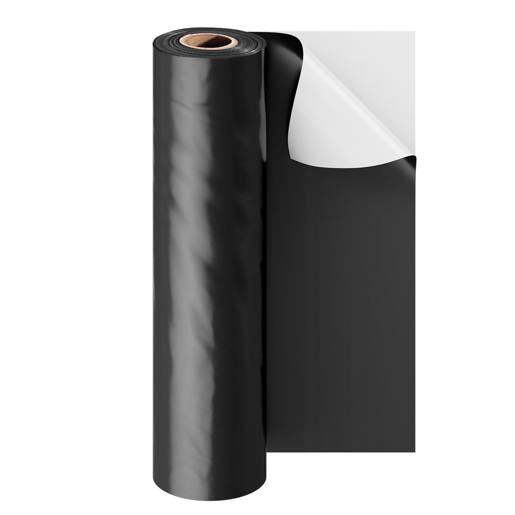 10 Mil Plastic Sheeting Heavy Duty 10' x 100', Thick Plastic Sheeting Roll, Plastic Drop Cloth Painters Tarp Covering for Crawl Space Vapor Barrier, Black and White Double-Sided, Multi-Purpose
