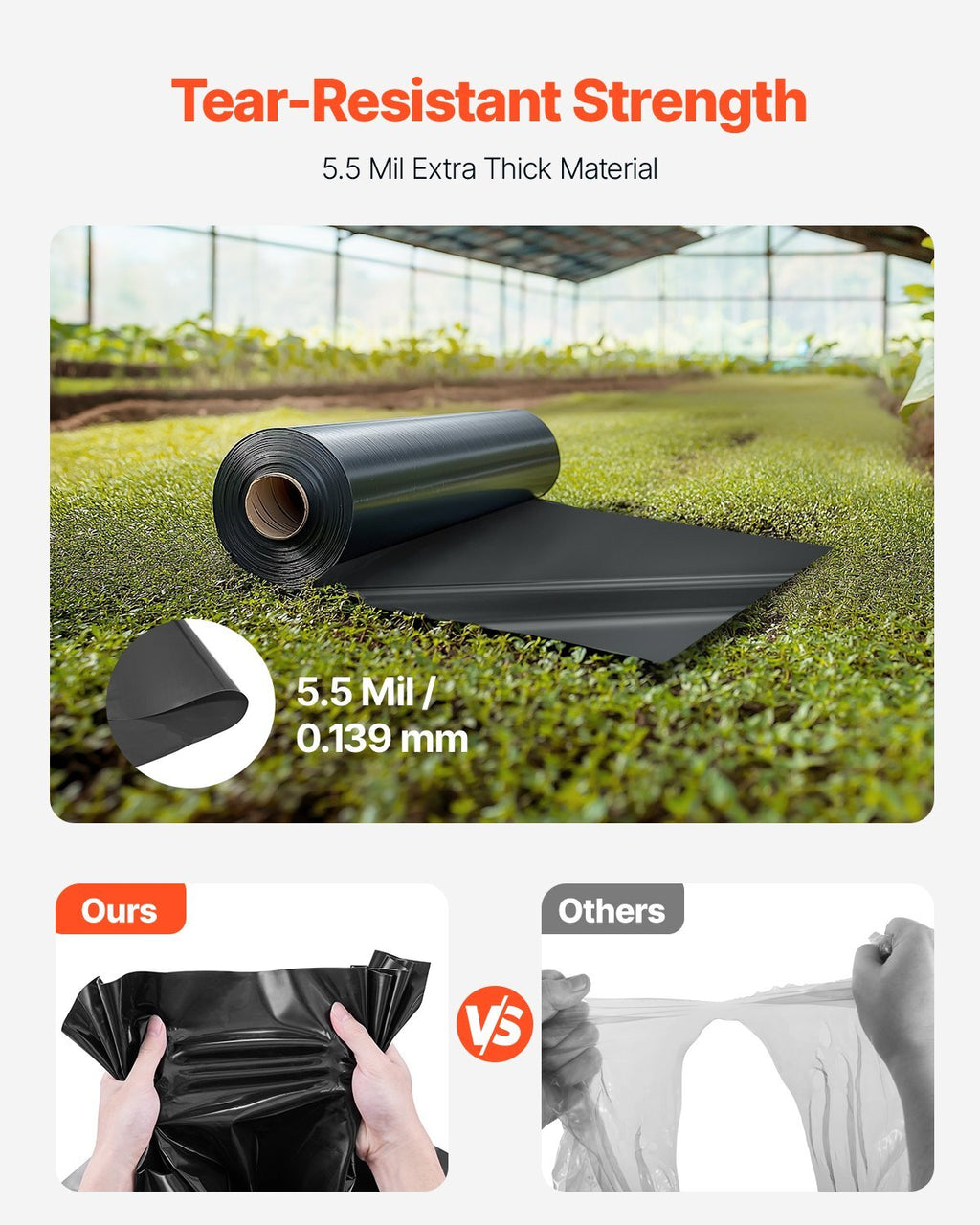 Plastic Sheeting Heavy Duty 10' x 100', 6 Mil Thick Plastic Sheeting Roll, Plastic Drop Cloth Painters Tarp, Polyethylene Covering for Crawl Space Vapor Barrier, Multi-Purpose, Black