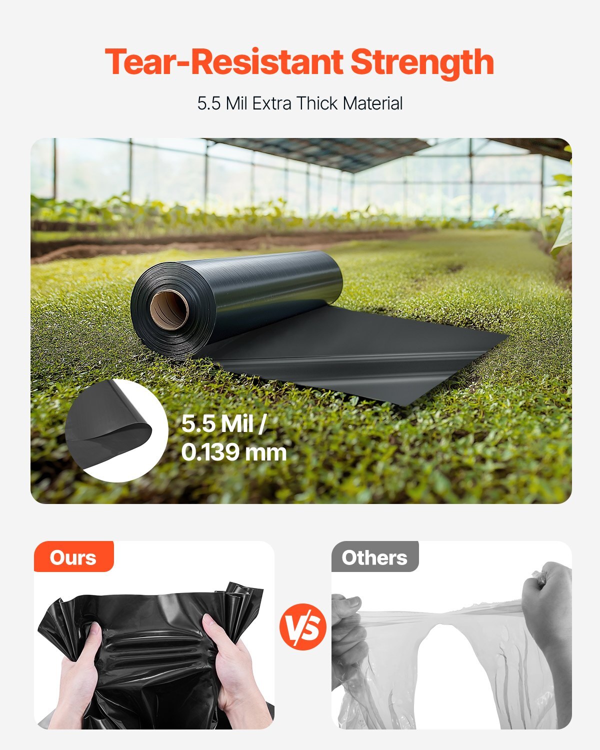 Plastic Sheeting Heavy Duty 10' x 100', 6 Mil Thick Plastic Sheeting Roll, Plastic Drop Cloth Painters Tarp, Polyethylene Covering for Crawl Space Vapor Barrier, Multi-Purpose, Black