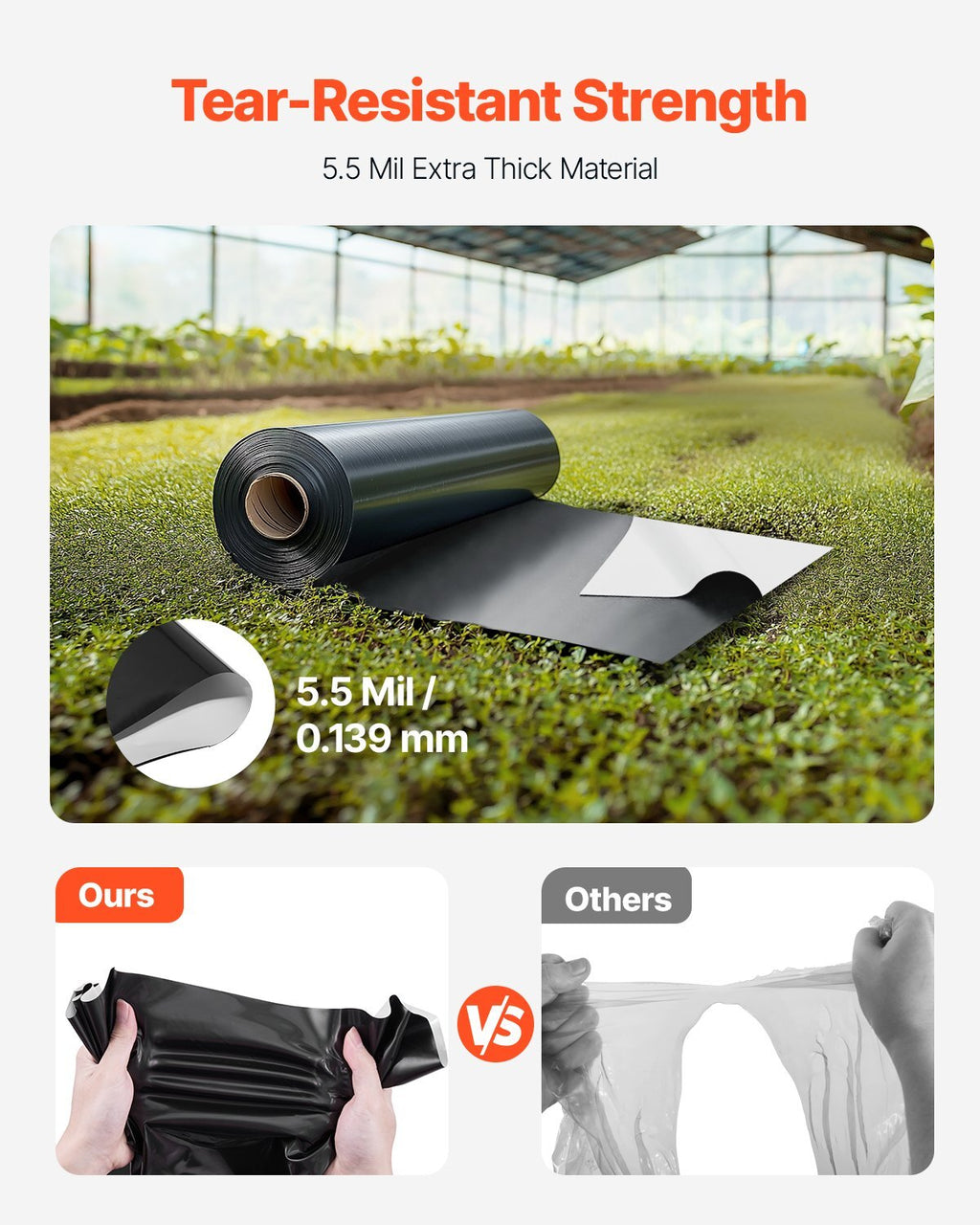 10' x 100' Plastic Sheeting Heavy Duty, 6 Mil Thick Plastic Sheeting Roll, Plastic Drop Cloth Painters Tarp Covering for Crawl Space Vapor Barrier, Black and White Double-Sided, Multi-Purpose