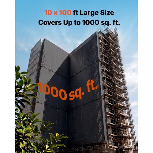 12 Mil Plastic Sheeting 10' x 100' Heavy Duty Thick Polyethylene Roll, Plastic Drop Cloth Painters Tarp, Polyethylene Covering for Crawl Space Vapor Barrier, Weed Control, Garden, Black & White