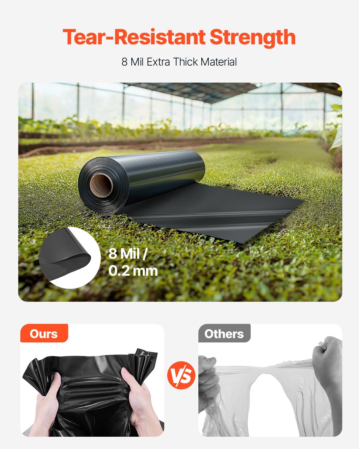 10 Mil Plastic Sheeting Heavy Duty 5' x 100', Thick Plastic Sheeting Roll, Plastic Drop Cloth Painters Tarp, Polyethylene Covering for Crawl Space Vapor Barrier, Multi-Purpose, Black