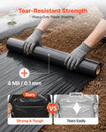 4 Mil Plastic Sheeting 6' x 100' Black Heavy Duty Polyethylene Roll, Thick Plastic Roll for Garden, Drop Cloth Painters Tarp, Polyethylene Covering for Crawl Space Vapor Barrier, Weed Control