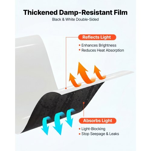 10 Mil Plastic Sheeting 6' x 50' Heavy Duty Thick Polyethylene Roll, Plastic Drop Cloth Painters Tarp, Polyethylene Covering for Crawl Space Vapor Barrier, Weed Control, Garden, Black & White