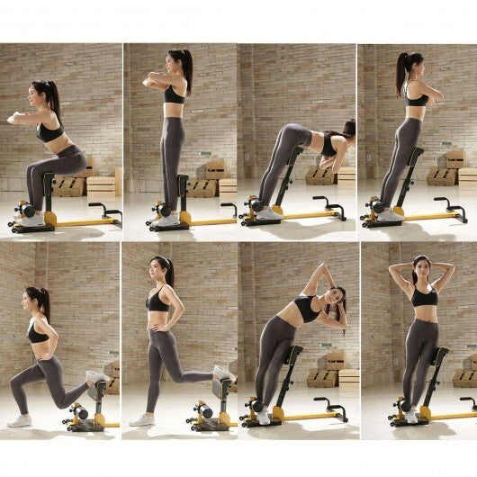 8-in-1 Multifunctional Home Gym Squat Fitness Equipment - Color: Black