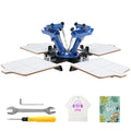 Screen Printing Machine, 4 Color 4 Station 360? Rotable Silk Screen Printing Press, 21.2x17.7in Screen Printing Press, Double-layer Positioning Pallet for T-shirt DIY Printing