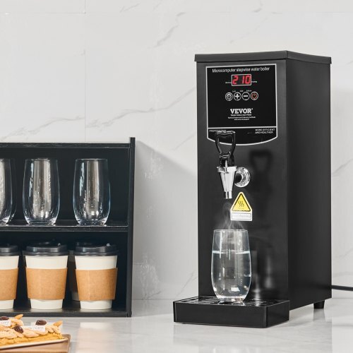 Commercial Water Boiler, Electric Hot Water Dispenser with 316 Stainless Steel Heating Tube, 1500W Step-by-step Fast Heating 50L per Hour Hot Water Boiler, for Coffee Tea Restaurant Office