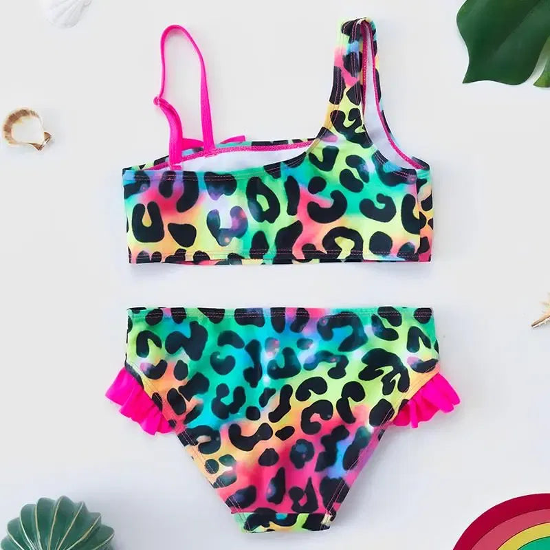 Color: Silver, Size: XXS - Lilo Stitch Gilrs Bow Bikini Set Trendy Two-Piece Swimsuits for Summer Stylish Beachwear Pool Fashion Bathing Suits 3-12Y