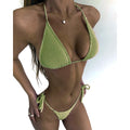 Color: MULTI, Size: L - New Fashion Sexy Bikini Solid Swimsuit Women Swimwear Push Up Set Brazilian Bathing Suit Summer Beach Wear Swimming