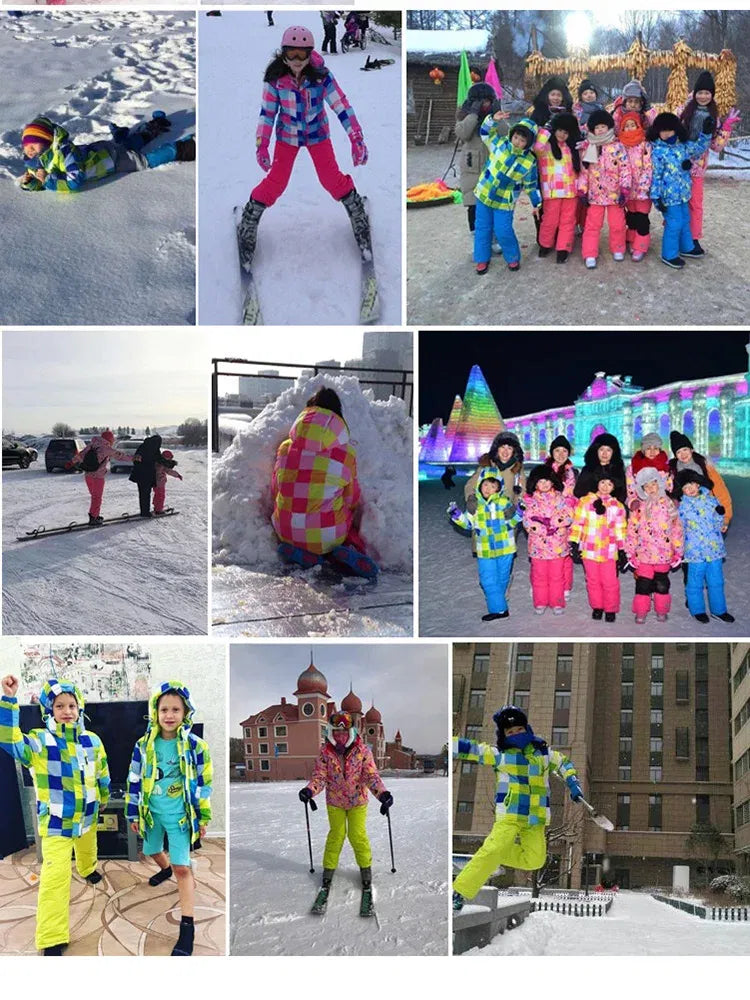 Color: black, Kid Size: 14 - OLEKID -30 Degree Russian Winter Children Ski Suit Plus Velvet Warm Waterproof Jacket Coat Boy Overalls 3-20 Years Girl Snowsuit