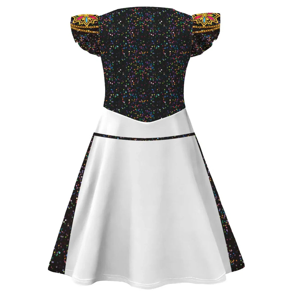 K-Pop Rumi Cosplay Costume Hunters 3D Printed Pattern Flying Sleeve Dress For Girls Halloween Role-Play Carnival Party Outfits