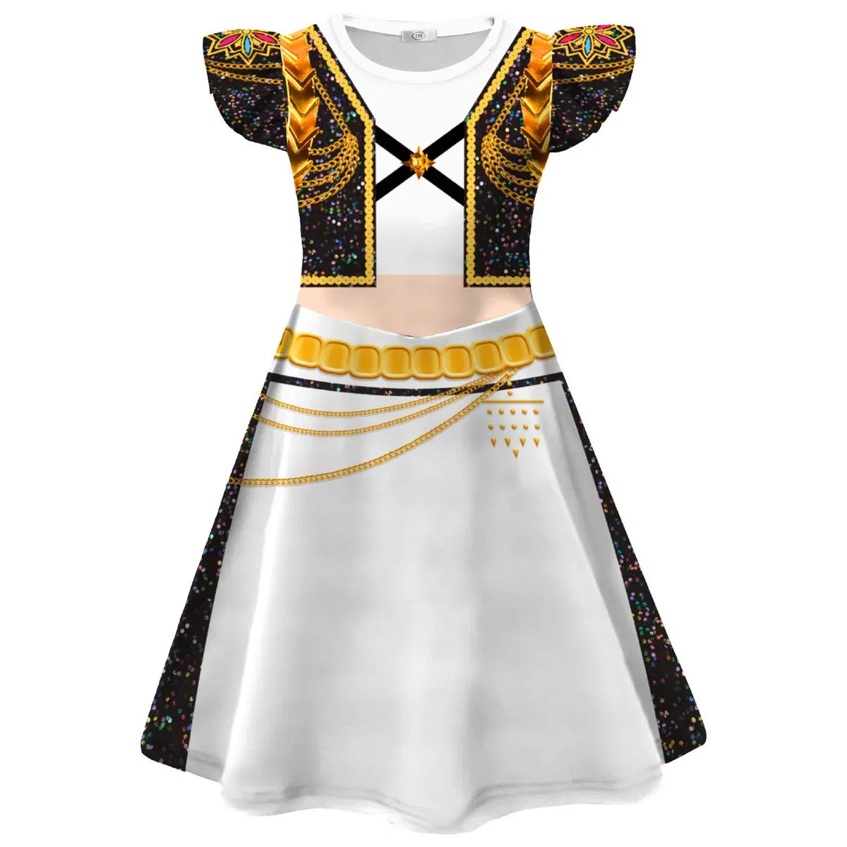 K-Pop Rumi Cosplay Costume Hunters 3D Printed Pattern Flying Sleeve Dress For Girls Halloween Role-Play Carnival Party Outfits