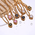 2022 New Stainless Steel PVD Plating Heart Shape AAA Cubic Zircon Stone Pendant Necklace Ladies Party Christmas Jewelry Gift