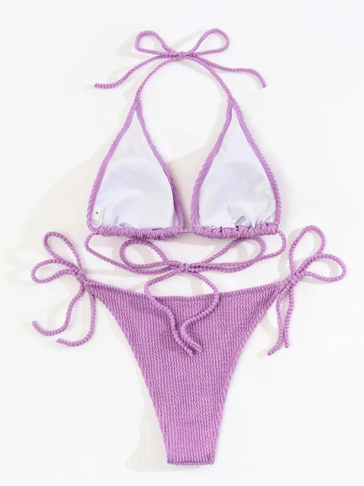 Color: MULTI, Size: L - New Fashion Sexy Bikini Solid Swimsuit Women Swimwear Push Up Set Brazilian Bathing Suit Summer Beach Wear Swimming
