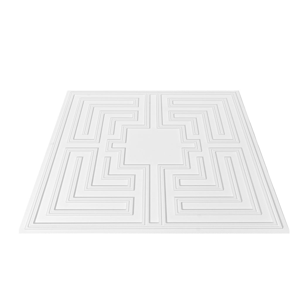 Ceiling Tiles, 12-Pack 24 x 24 in, Drop Ceiling Tiles Premium PVC Sheet, Easy Installation/ Cutting Plastic Glue-up Ceiling Tile, Ceiling Covering for Home/Office Decoration, White Echo Pattern