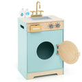 Kids Washer Playset Toy Washing Machine with Laundry Detergent-Blue - Color: Blue