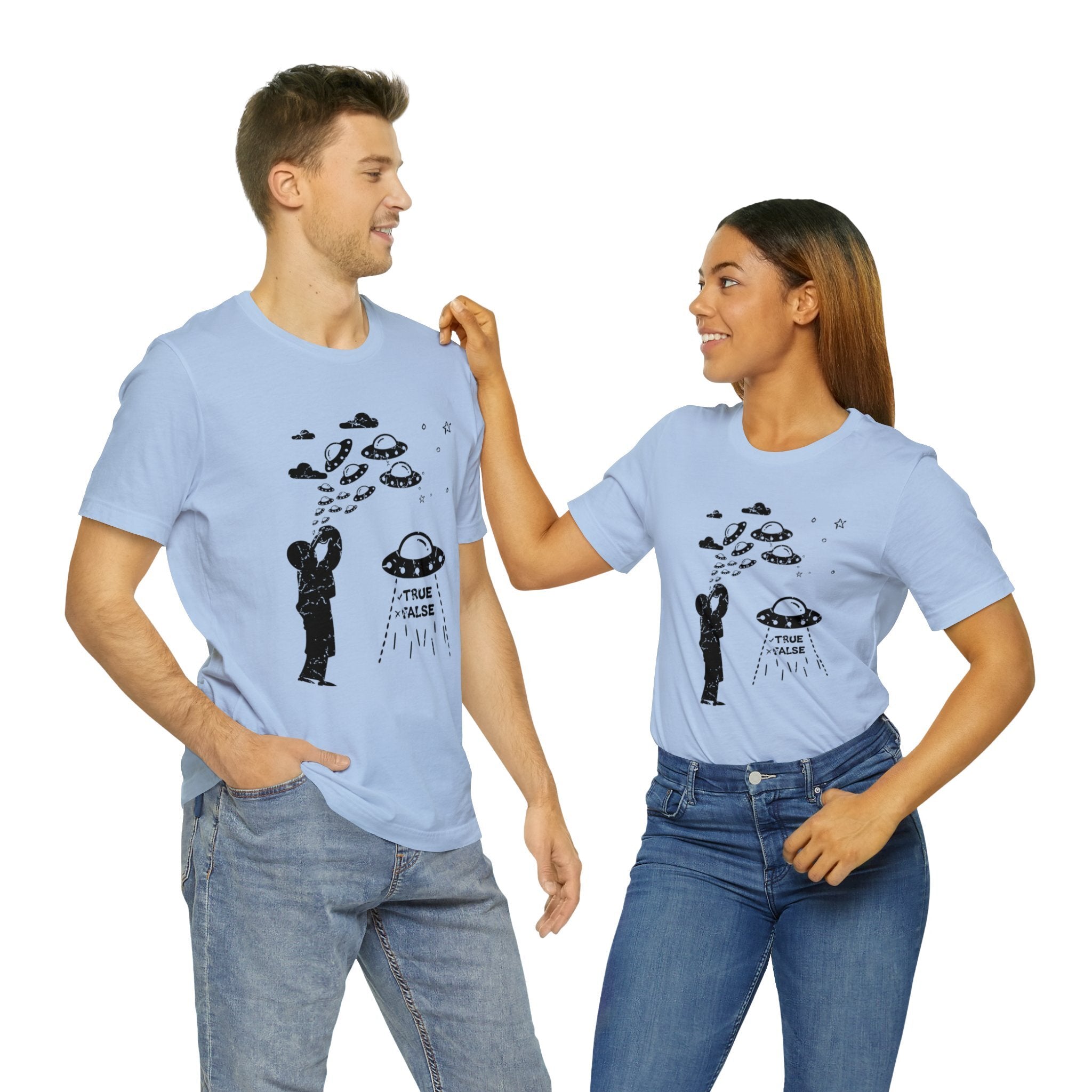 Baby Blue - L - Are Aliens Real? Unisex Cotton T-Shirt