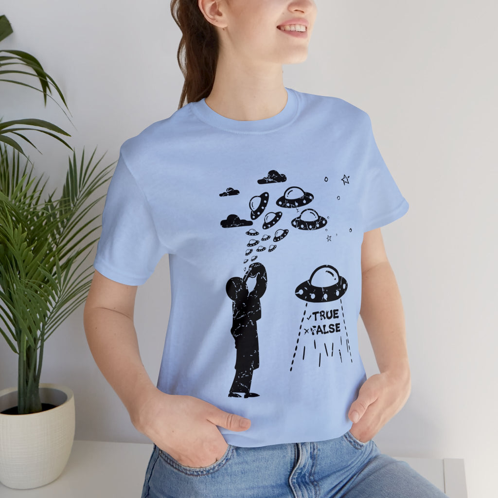 Baby Blue - L - Are Aliens Real? Unisex Cotton T-Shirt
