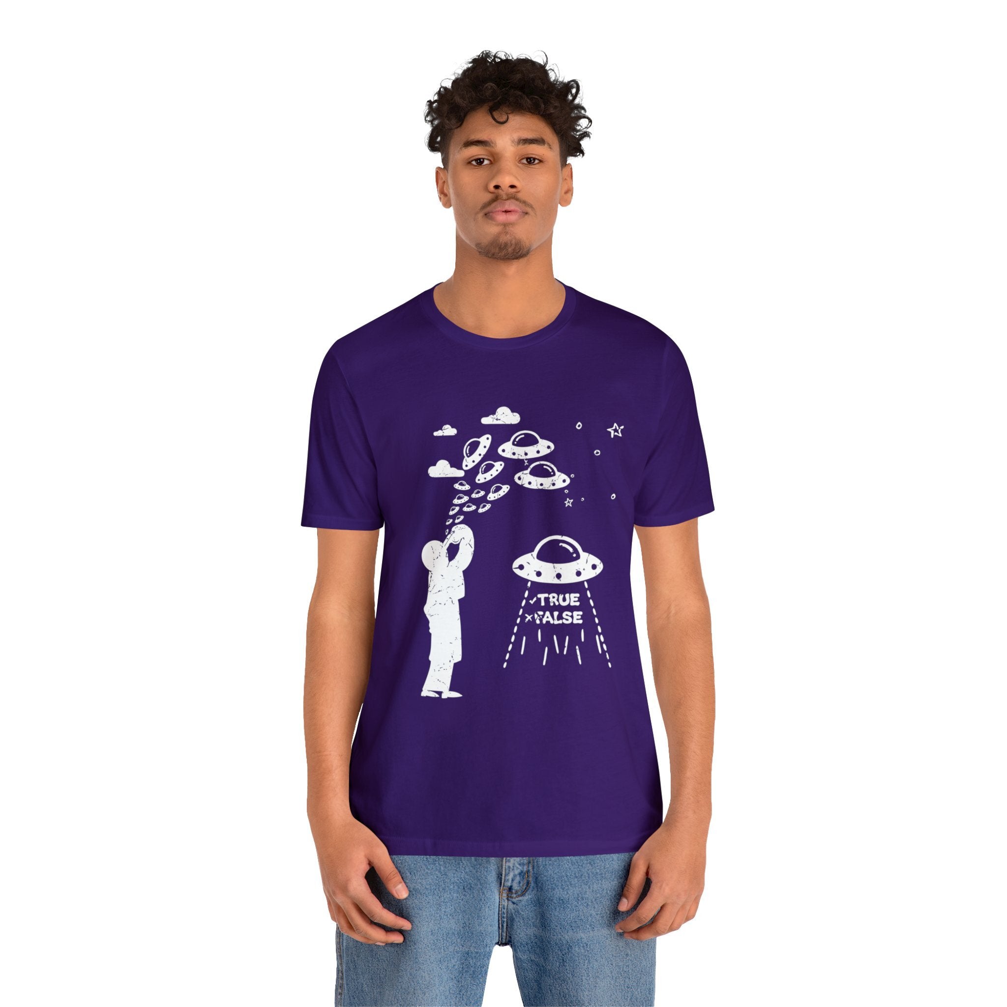 Purple - L - Are Aliens Real? Unisex Cotton T-Shirt