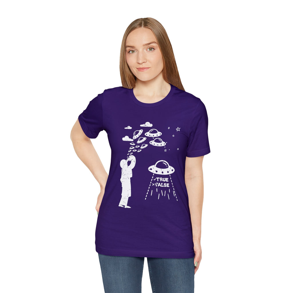 Purple - L - Are Aliens Real? Unisex Cotton T-Shirt