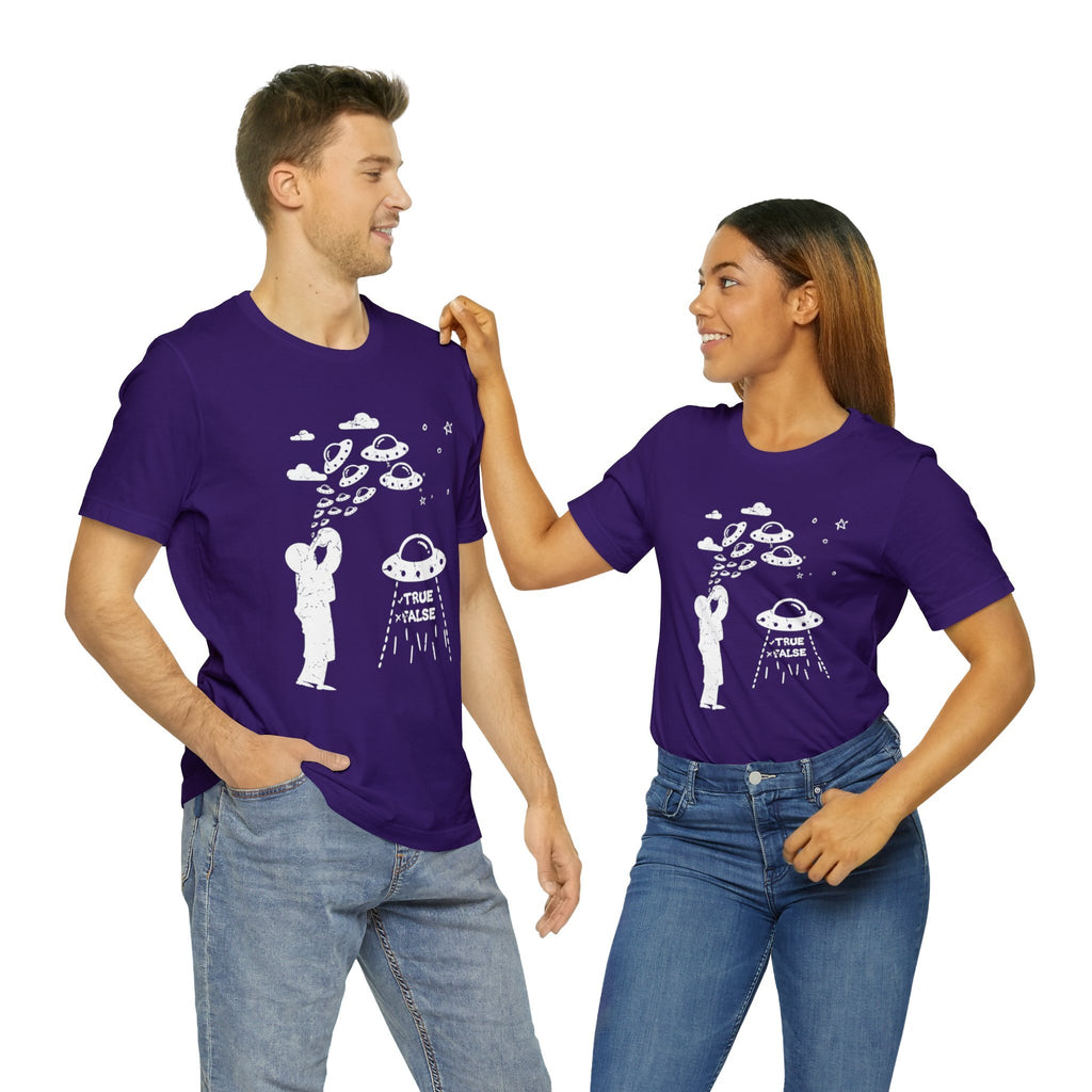Purple - L - Are Aliens Real? Unisex Cotton T-Shirt