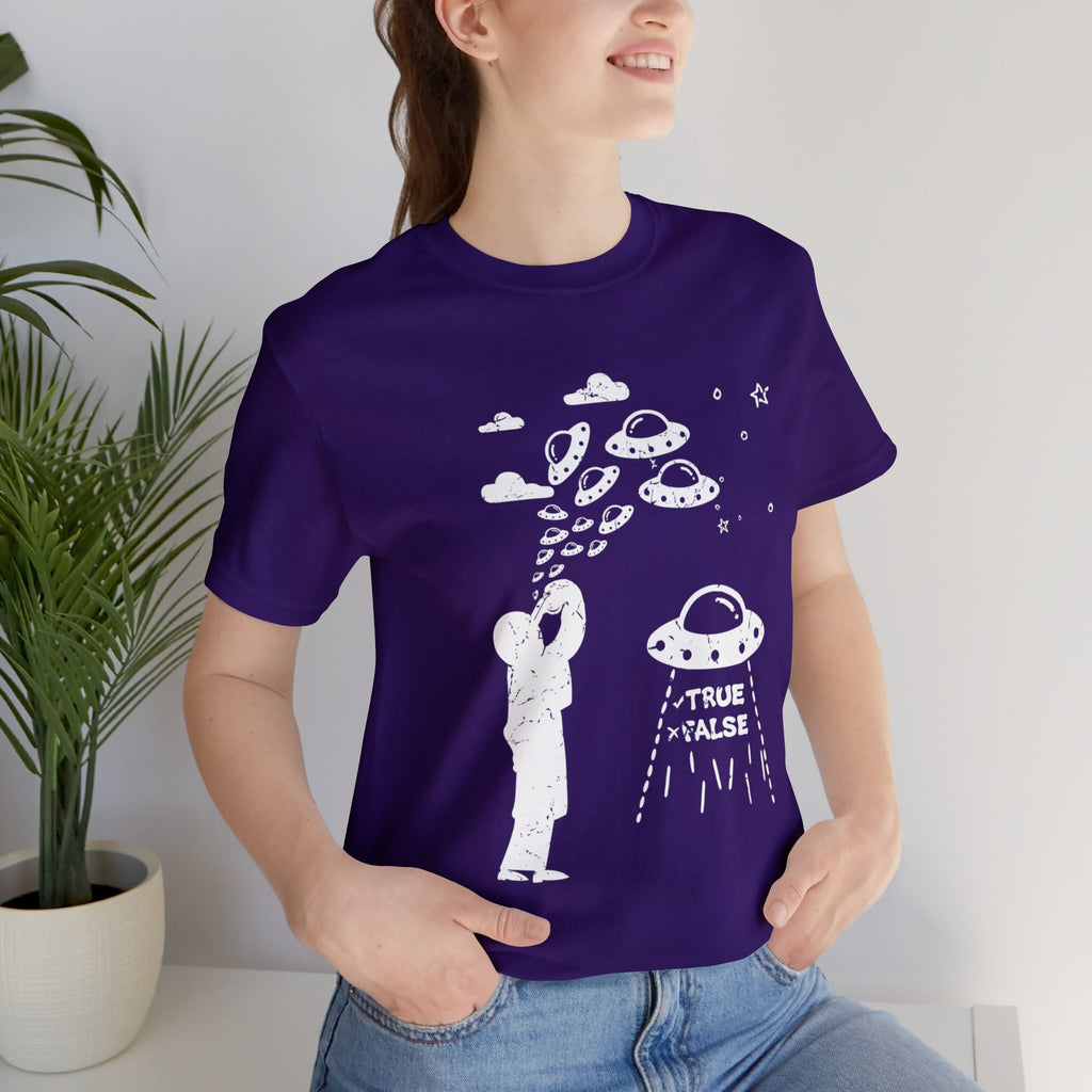Purple - L - Are Aliens Real? Unisex Cotton T-Shirt
