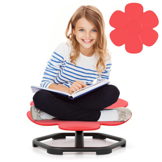 Kids Sensory Swivel Chair Elephant Petal 360 Spinning Chair-Red - Color: Red