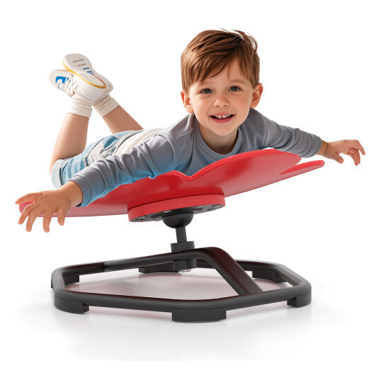 Kids Sensory Swivel Chair Elephant Petal 360 Spinning Chair-Red - Color: Red
