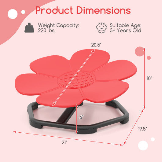 Kids Sensory Swivel Chair Elephant Petal 360 Spinning Chair-Red - Color: Red
