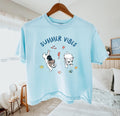 Summer Vibes Dogs Cropped Boxy T Shirt Beach Tshirt Gift Gifts T-shirt Ocean Shirt Comfort Colors Vacation Sea Tee