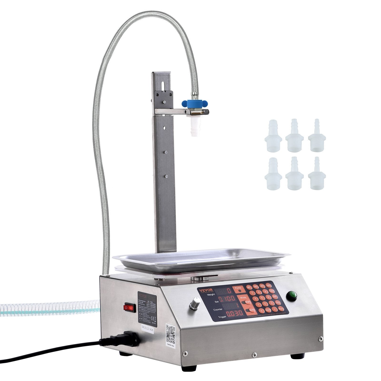 Liquid Filling Machine, 30-15000 g Weighing Capacity, Automatic Bottle Filler Machine Bottling Machine Digital Control for Milk, Water, Oil, Wine, Beverage, Detergent, Shampoo (Single Nozzle)