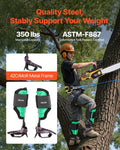 Tree Climbing Spikes Set, Height-Adjustable Tree Climbing Gear with Straps & Spike Protectors, 350 lbs Load Capacity, Heavy Duty Steel Climb Spurs Arborist Equipment for Fruit Picking Hunting