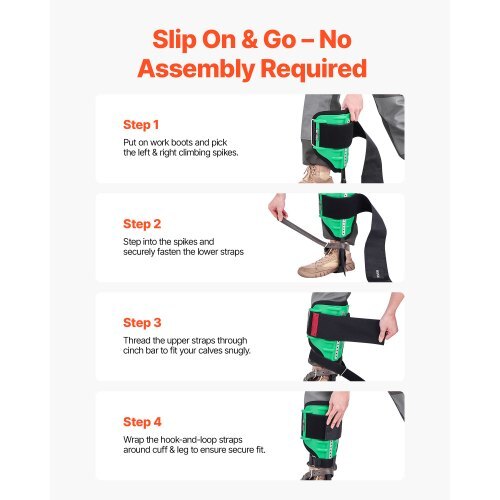 Tree Climbing Spikes Set, Height-Adjustable Tree Climbing Gear with Straps & Spike Protectors, 350 lbs Load Capacity, Heavy Duty Steel Climb Spurs Arborist Equipment for Fruit Picking Hunting