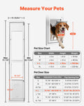 Dog Door for Sliding Glass Door, 75 7/8" to 80 11/16" Adjustable Height, Aluminum Alloy Frame with Flap, Lock Design, for Large-Sized Dogs, 180? Swing-Open Sliding Glass Pet Doors