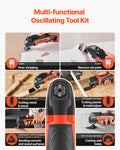 Multitool Oscillating Tool, 4Amps Electric Oscillating Multi Tool Corded with 6 Variable Speeds 7000 - 19000 OPM, 3.2? Oscillating Angle, 13PCS Saw Accessories, LED Work Light & Tool Bag