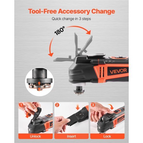 Multitool Oscillating Tool, 4Amps Electric Oscillating Multi Tool Corded with 6 Variable Speeds 7000 - 19000 OPM, 3.2? Oscillating Angle, 13PCS Saw Accessories, LED Work Light & Tool Bag