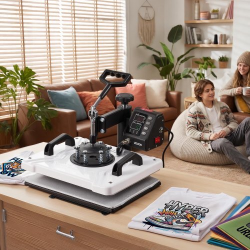 Heat Press Machine 12 x 15 in Sublimation Press Machine Swing Away, Heat Up Fast and Even, Digital Precise Time and Temperature Control, for T-Shirts, Canvas Tote Bags, Pillowcases, Socks