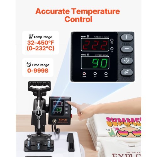 Heat Press Machine, 15 x 15 in, 8-in-1 Multifunction, 360? Swing Away, Heat Up Fast and Even, Digital Precise Control, Sublimation Press Machine for T-Shirts, Mugs, Tumblers, Caps, Plates