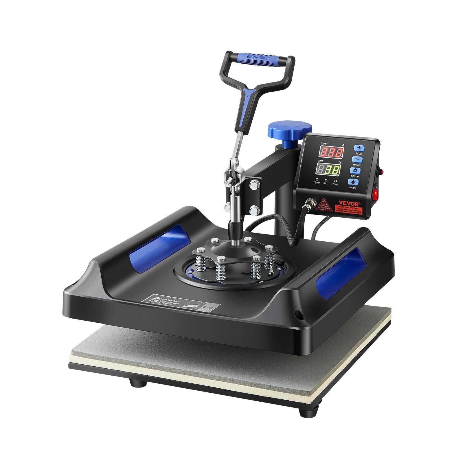 Heat Press Machine 8 in 1 Combo, Heat Press 15x15 in, Swing Away T Shirt Printing Machine Digital Control, Multifunction Transfer Machine Sublimation, for T-Shirt Hat Cap Mug Plate, Blue