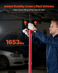 Underhoist Support Stand, 3/4 Ton (1653 lbs) Capacity Under Hoist Jack Stand, Lifting from 54.02" to 83.86", Bearing Mounted Spin Handle, Self-Locking Threaded Screw, Support Vehicle Components