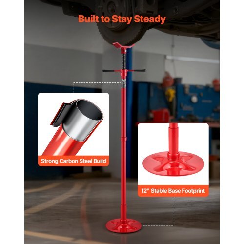 Underhoist Support Stand, 3/4 Ton (1653 lbs) Capacity Under Hoist Jack Stand, Lifting from 54.02" to 83.86", Bearing Mounted Spin Handle, Self-Locking Threaded Screw, Support Vehicle Components