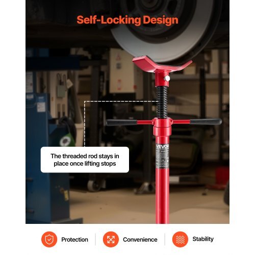 Underhoist Support Stand, 3/4 Ton (1653 lbs) Capacity Under Hoist Jack Stand, Lifting from 54.02" to 83.86", Bearing Mounted Spin Handle, Self-Locking Threaded Screw, Support Vehicle Components
