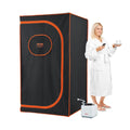 Portable Steam Sauna Tent Full Size, 1000W Personal Sauna Blanket Kit for Home Spa, Detoxify & Soothing Heated Body Therapy, Time & Temperature Remote Control With Floor  Mat