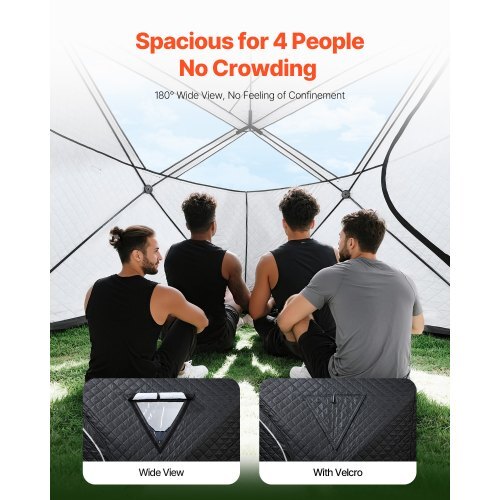 Outdoor Sauna Tent Pro, Portable Steam & Dry Sauna for 4 Persons, Heavy-Duty Oxford Cloth & Carbon Steel, Easy Setup for Camping, Backyard, or Home Gym,Easy Setup(Black)
