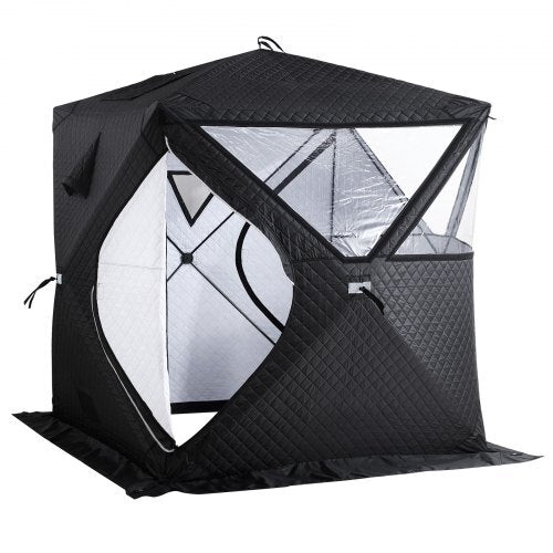 Outdoor Sauna Tent Pro, Portable Steam & Dry Sauna for 4 Persons, Heavy-Duty Oxford Cloth & Carbon Steel, Easy Setup for Camping, Backyard, or Home Gym,Easy Setup(Black)