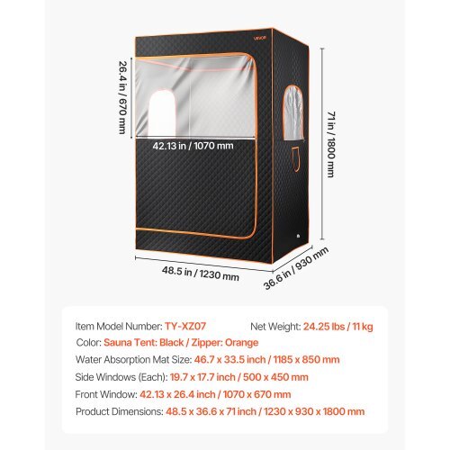 Upgraded Portable Steam Sauna for Home, 2 Person Full Body Home Spa Tent with Steamer & 2 Foldable Chairs & Remote & 2 Essential Oil Boxes,Heavy-Duty Stainless Steel Frame Sauna Box, (Black)