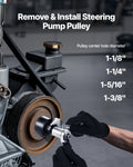 Power Steering Pump Pulley Puller/Installer Tool Set, Compatible with Ford, GM V6, and VW Vehicles, Pump Pulley Remover Installer Tools, for Removing and Installing Power Steering Pump Pulleys