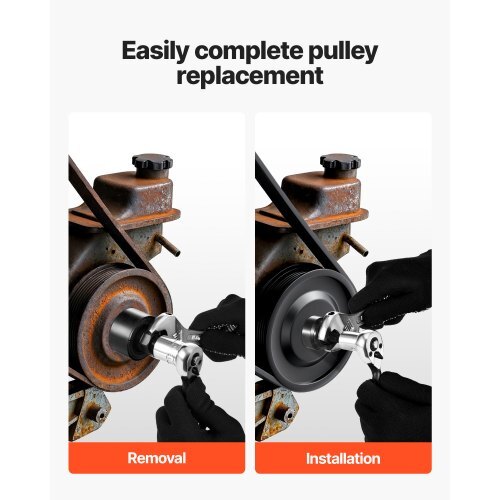 Power Steering Pump Pulley Puller/Installer Tool Set, Compatible with Ford, GM V6, and VW Vehicles, Pump Pulley Remover Installer Tools, for Removing and Installing Power Steering Pump Pulleys