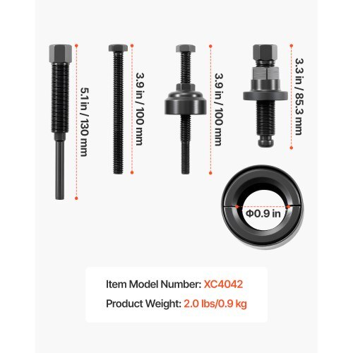Power Steering Pump Pulley Puller/Installer Tool Set, Compatible with Ford, GM V6, and VW Vehicles, Pump Pulley Remover Installer Tools, for Removing and Installing Power Steering Pump Pulleys